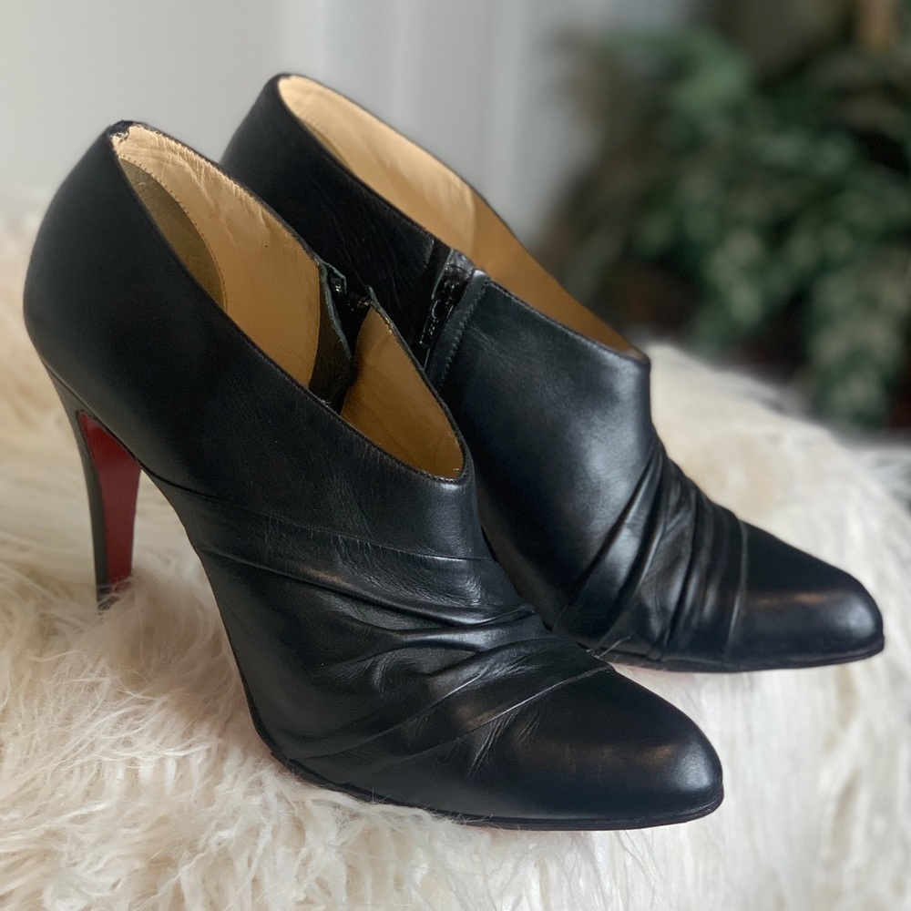 Christian Louboutin Ruched Black Bootie